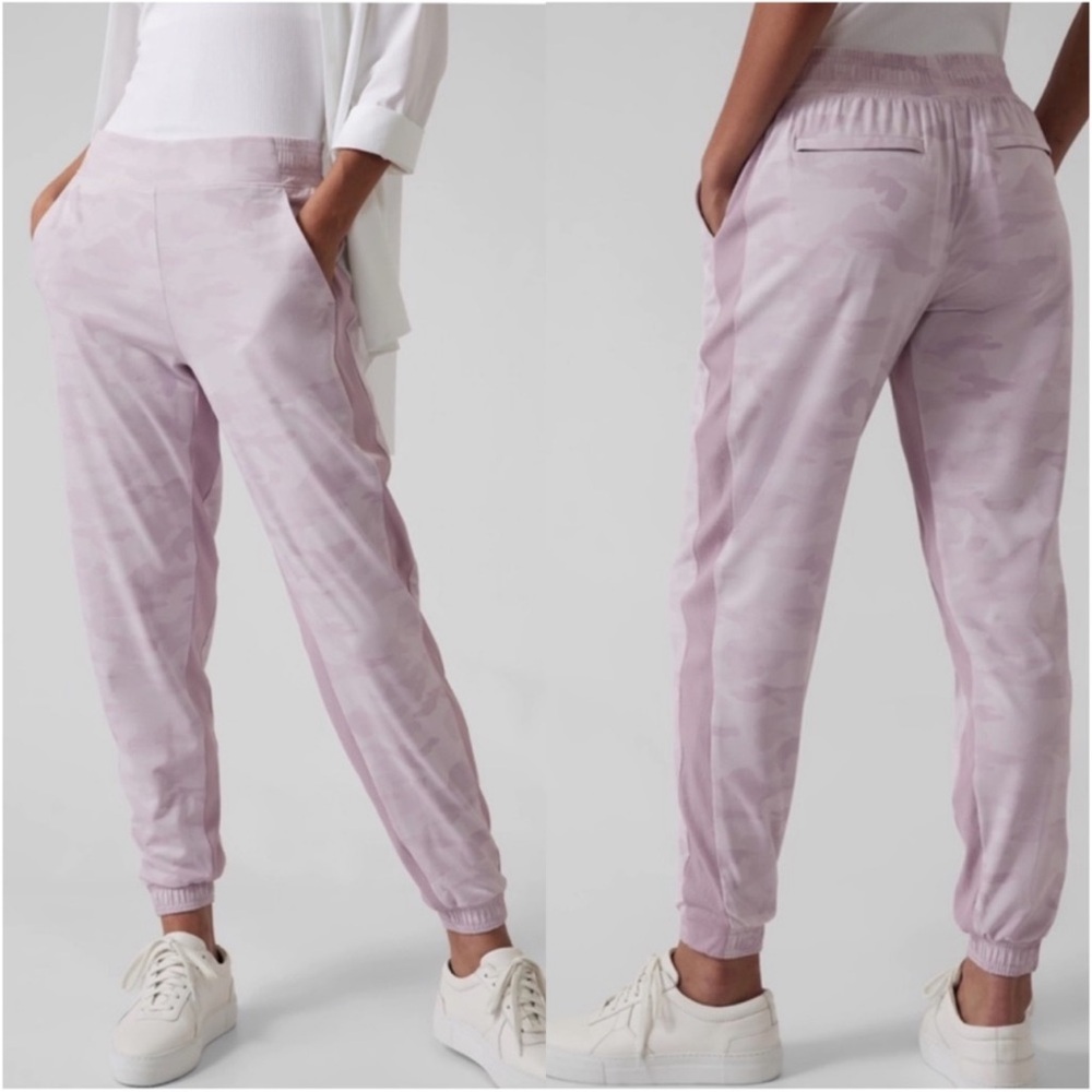 ATHLETA Brooklyn Camo Lined Active Casual Jogger Women’s SZ 0‎ Lux Shasta Purple